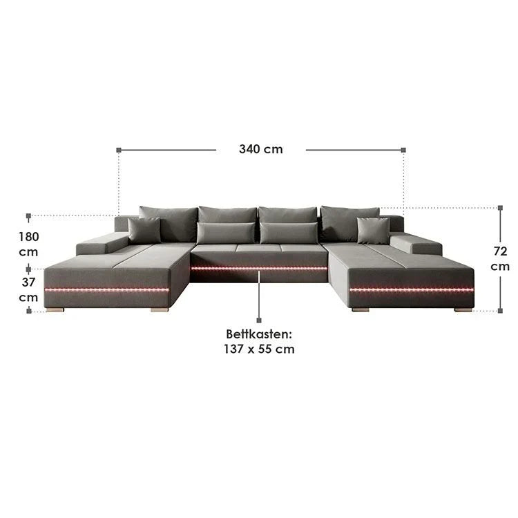 2025 Sofa narożny Malbun z oświetleniem LED