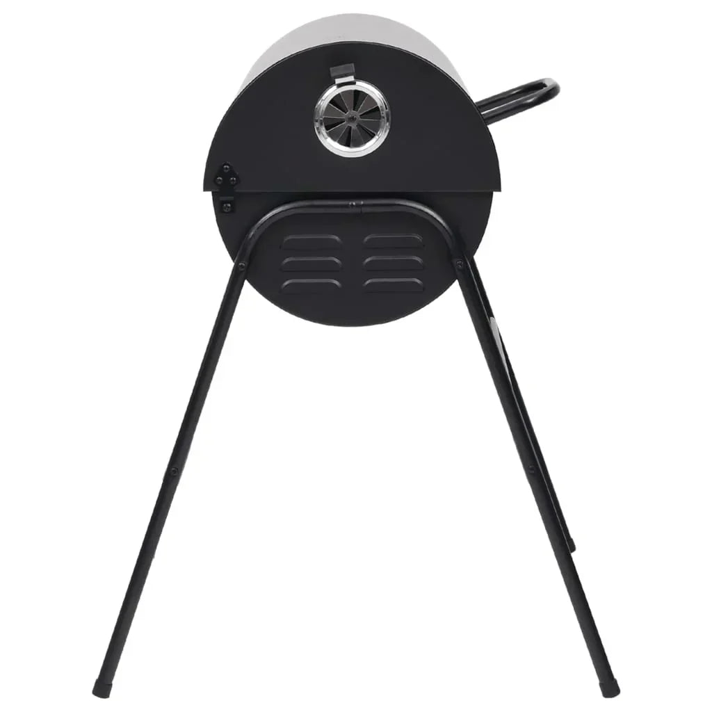 2026 Czarny grill z 2 rusztami do gotowania – Przenośny grill ze stali o wymiarach 80x95x90 cm